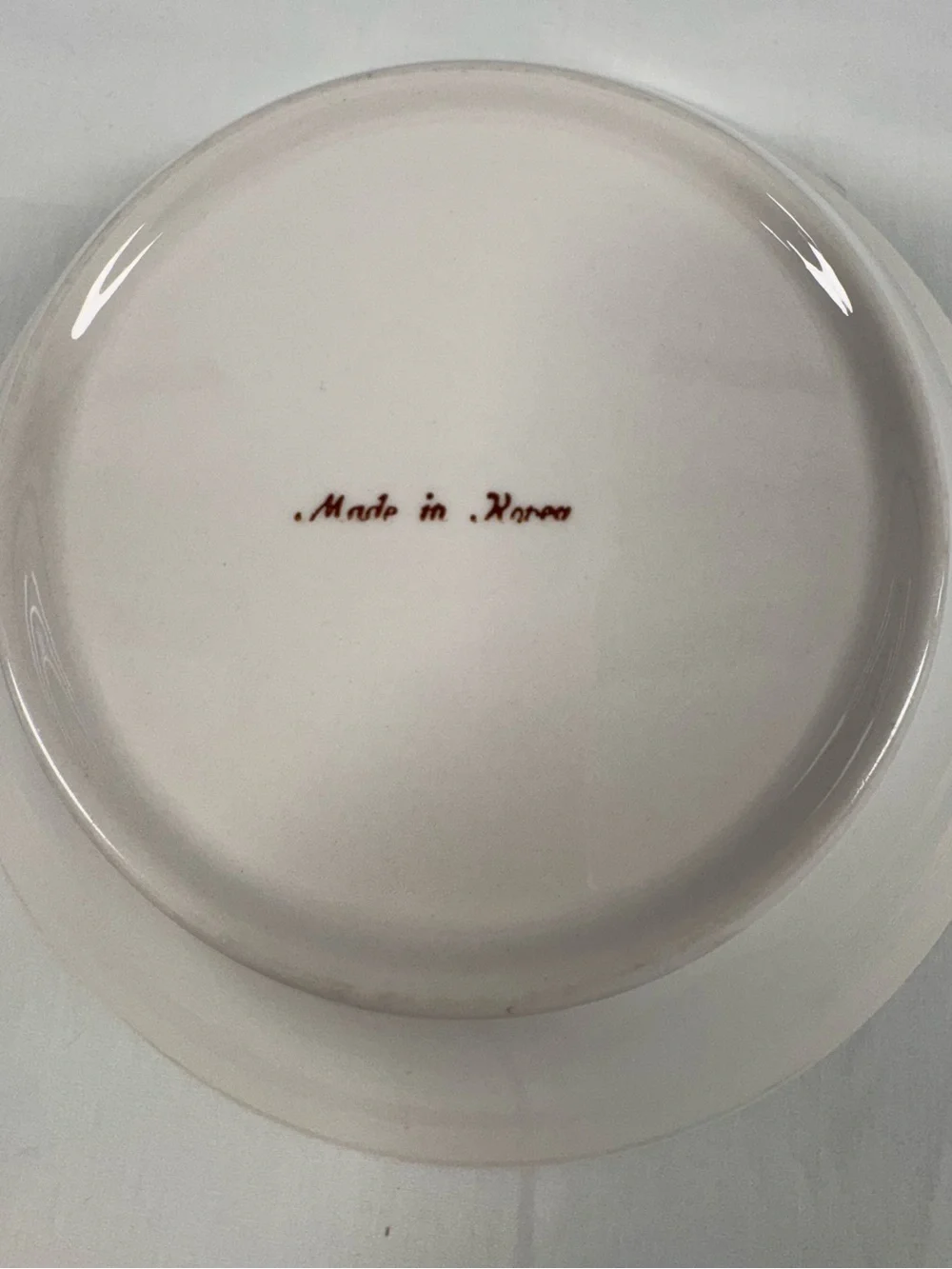 White Serving Bowl with Pink Trim Elegant Porcelain